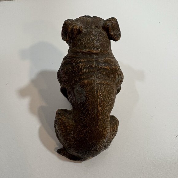 Realistic Antique Cold Painted Bronze Figure Bulldog Dog Patina - Picture 3 of 11